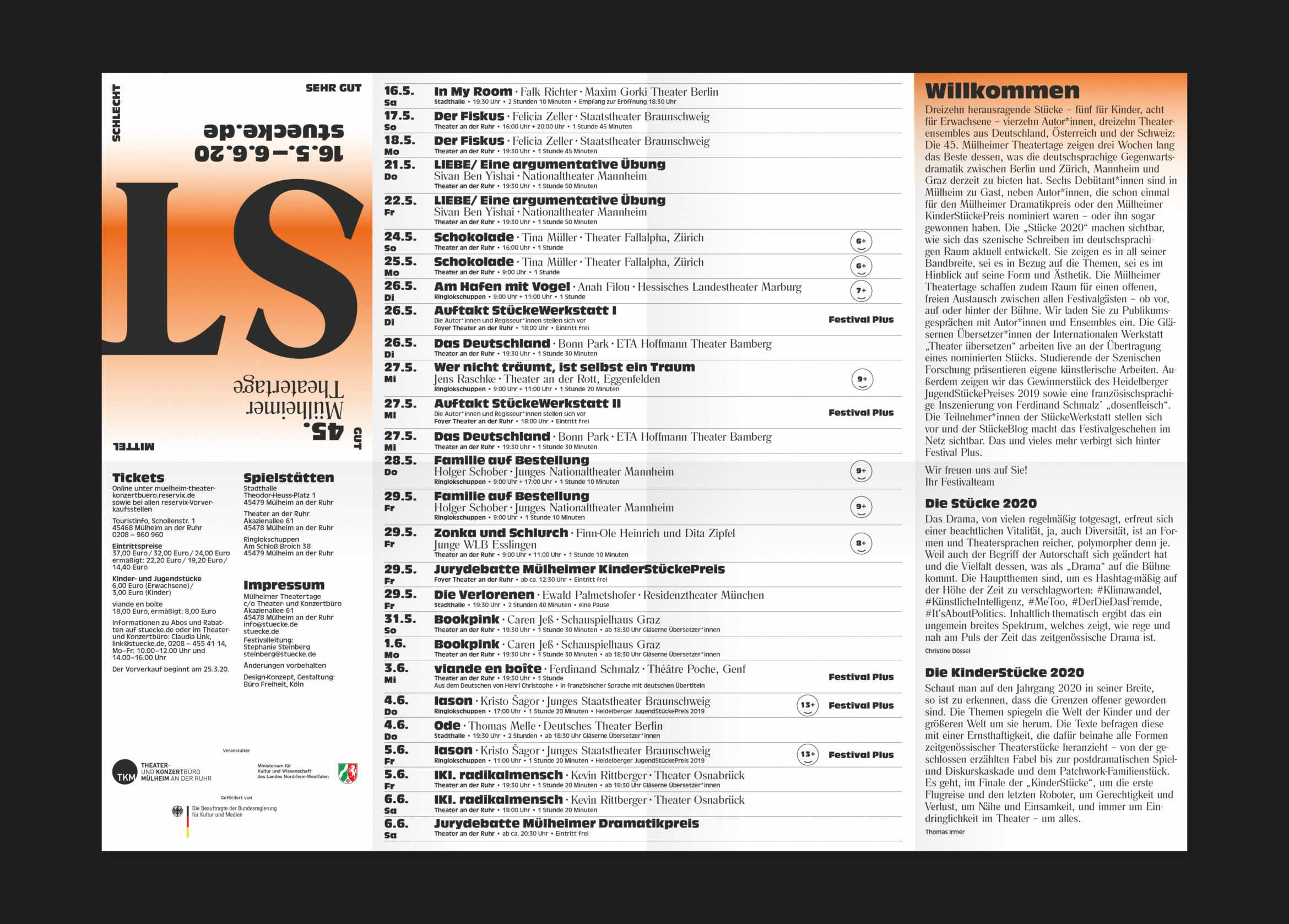 Büro Freiheit – 45. Mülheimer Theatertage »Stücke« – Programmflyer | Köln | Theatertage | Kultur Programmflyer | Köln | Theatertage | Kultur