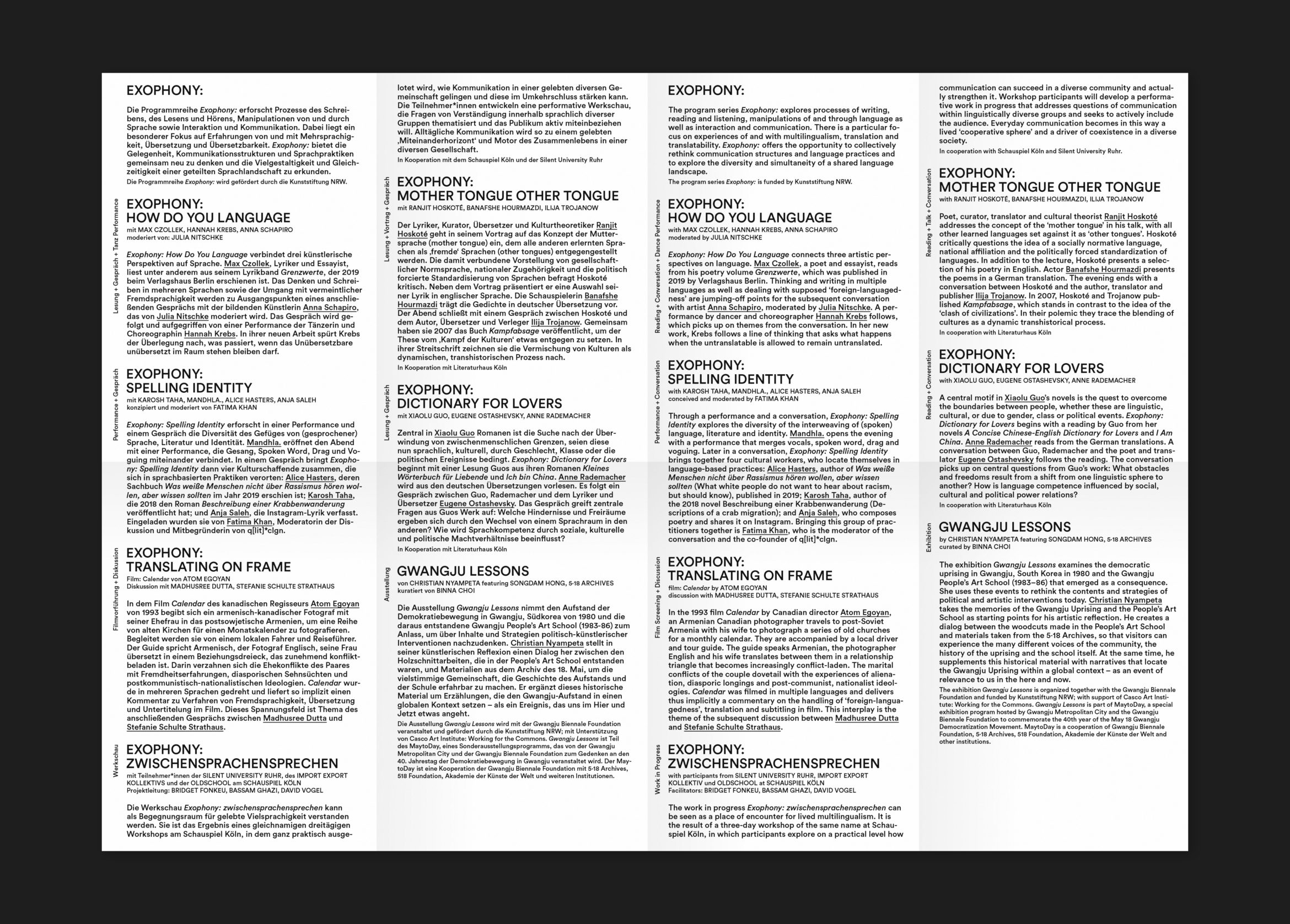 Büro Freiheit – Akademie der Künste der Welt / Köln – Programmflyer | Köln | Kunst | Kultur Programmflyer | Köln | Kunst | Kultur