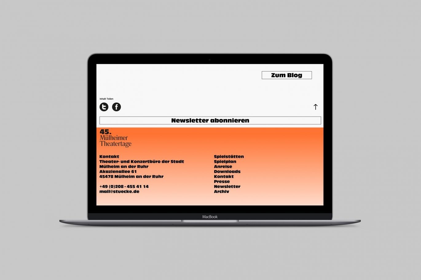 Büro Freiheit – Mülheimer Theatertage »Stücke« – Webdesign | UX UI | Design Webdesign | UX UI | Design