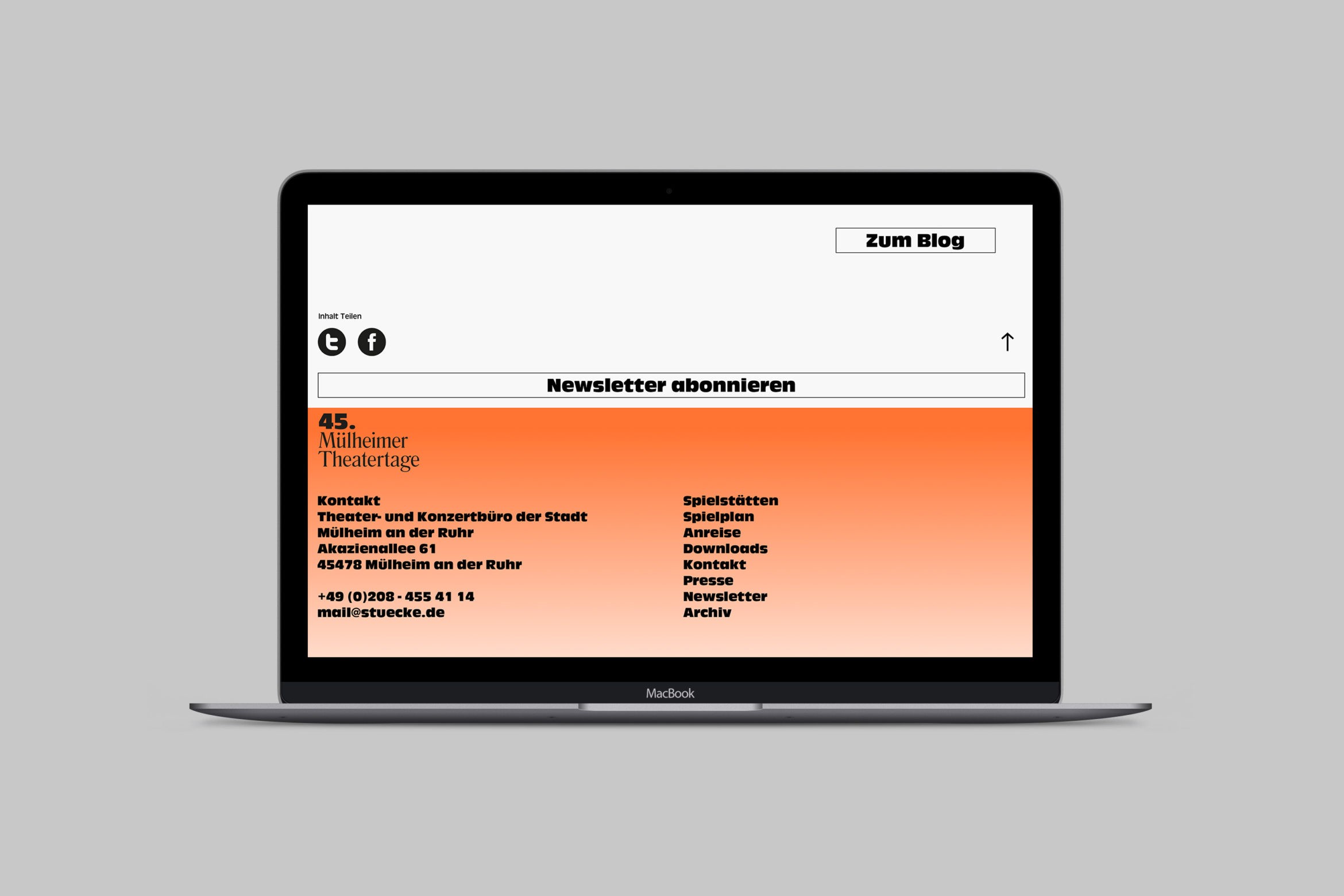 Büro Freiheit – 45. Mülheimer Theatertage »Stücke« – Webdesign | UX UI | Design Webdesign | UX UI | Design