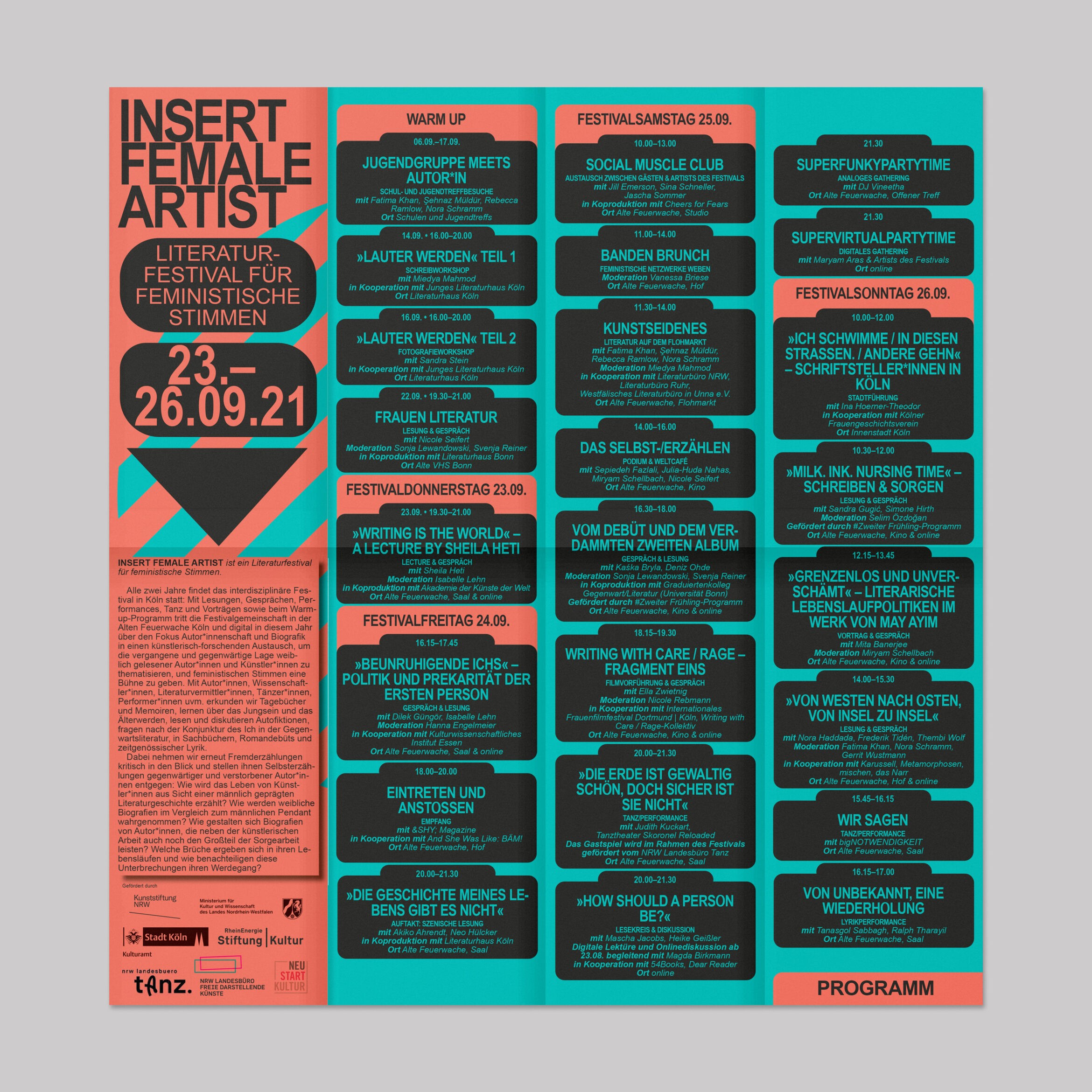 Büro Freiheit – Insert Female Artist 21 – Flyer | Spalten | Bunt | Festival | Feminismus Flyer | Spalten | Bunt | Festival | Feminismus