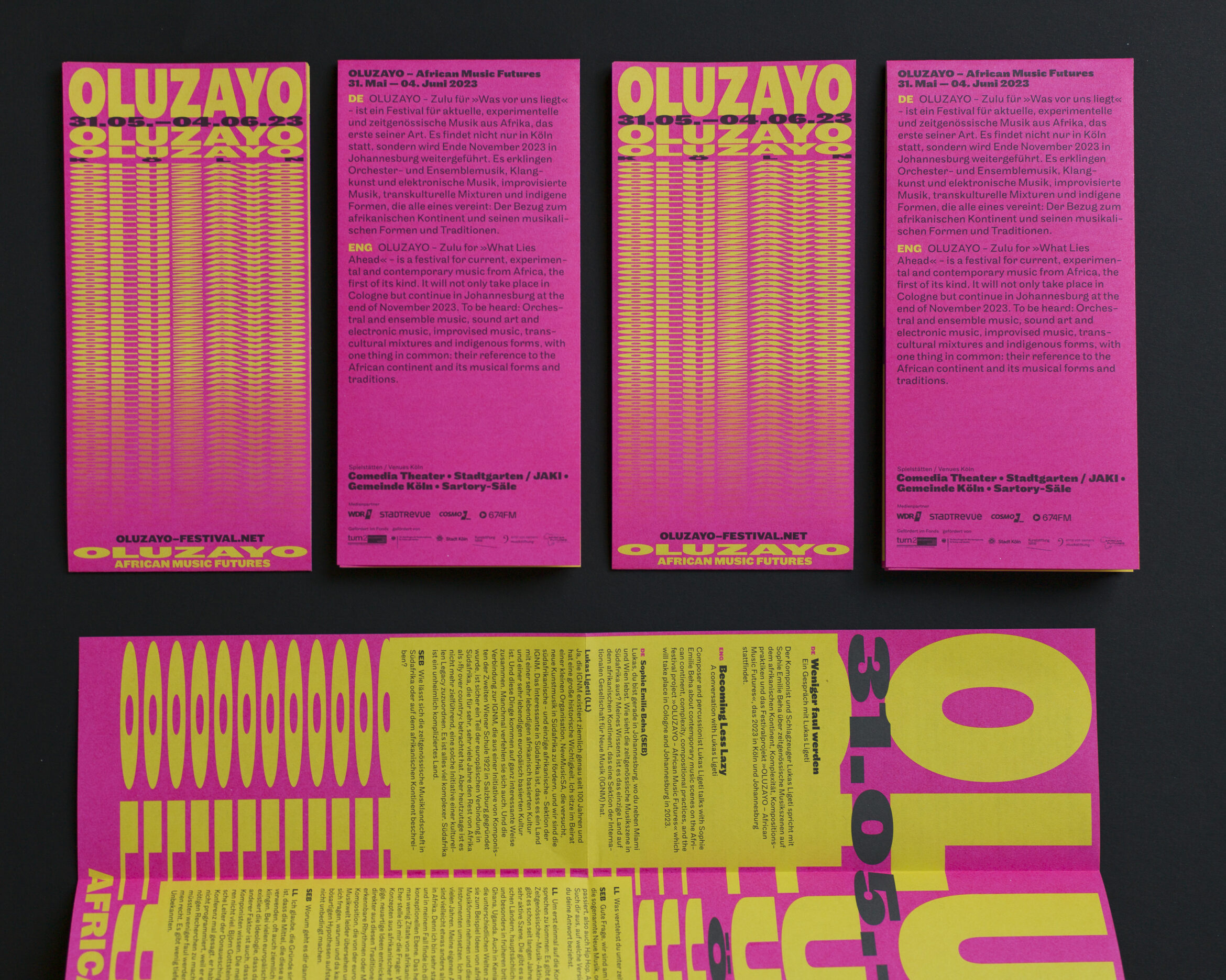 Daniel Angermann – OLUZAYO – OLUZAYO | Pantone | Flyer | Bunt | Typografie OLUZAYO | Pantone | Flyer | Bunt | Typografie