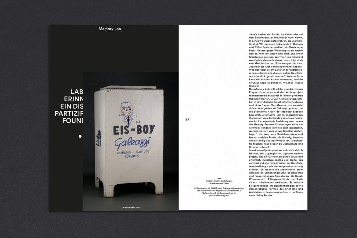 Booklet Design | verkürzte Seiten | Programmheft | Bild und Schrift