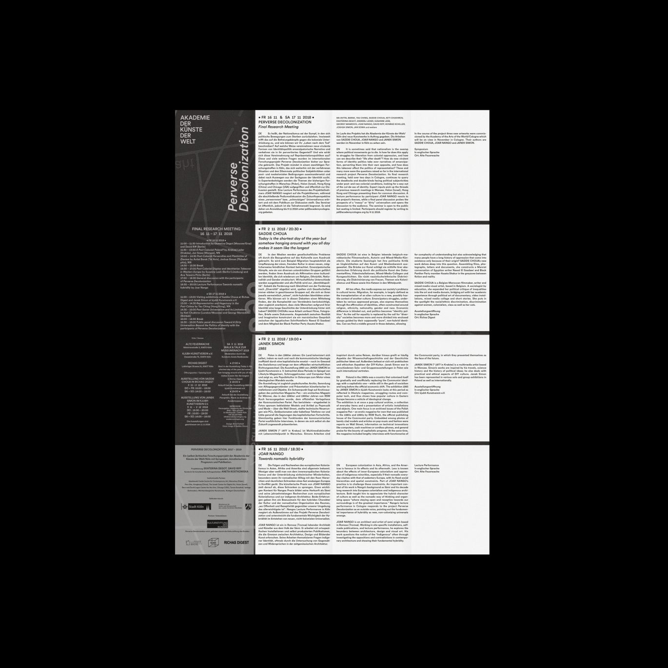 Büro Freiheit – Akademie der Künste der Welt / Köln – Flyer Rückseite | Programm | Programmheft | Kunst und Kultur Flyer Rückseite | Programm | Programmheft | Kunst und Kultur