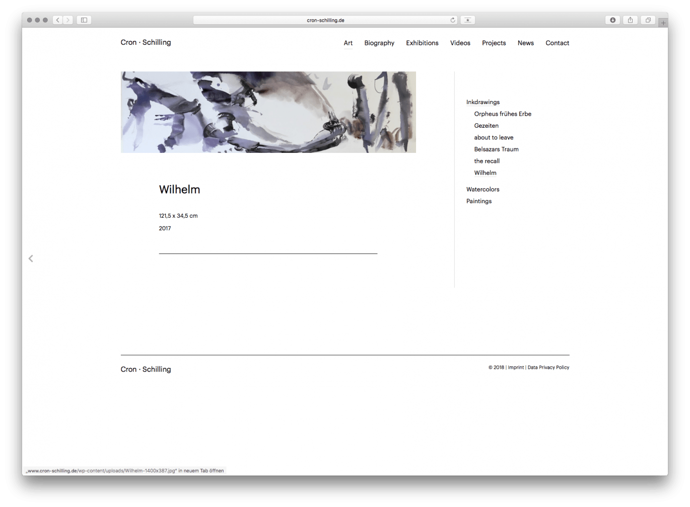 Daniel Angermann – Cron und Schilling – Webdesign | Desktop Ansicht | Künstler | Atelier | Online Design Webdesign | Desktop Ansicht | Künstler | Atelier | Online Design