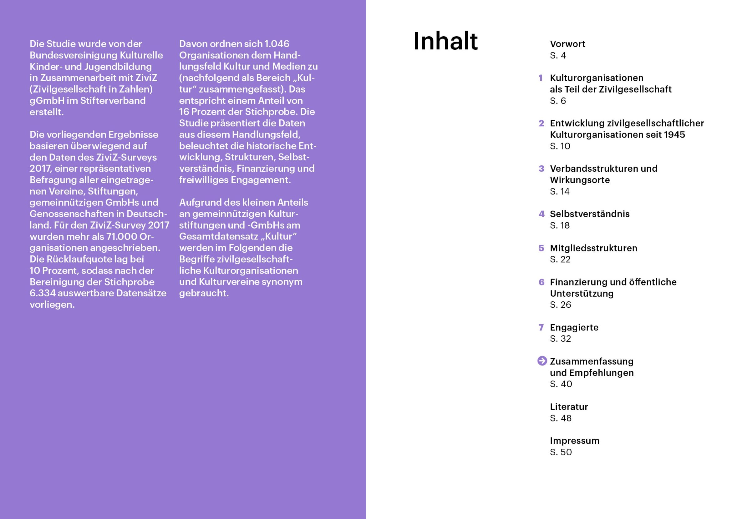 Innenseiten | Layout | Typografie | Inhaltsverzeichnis | kulturelle Bildung