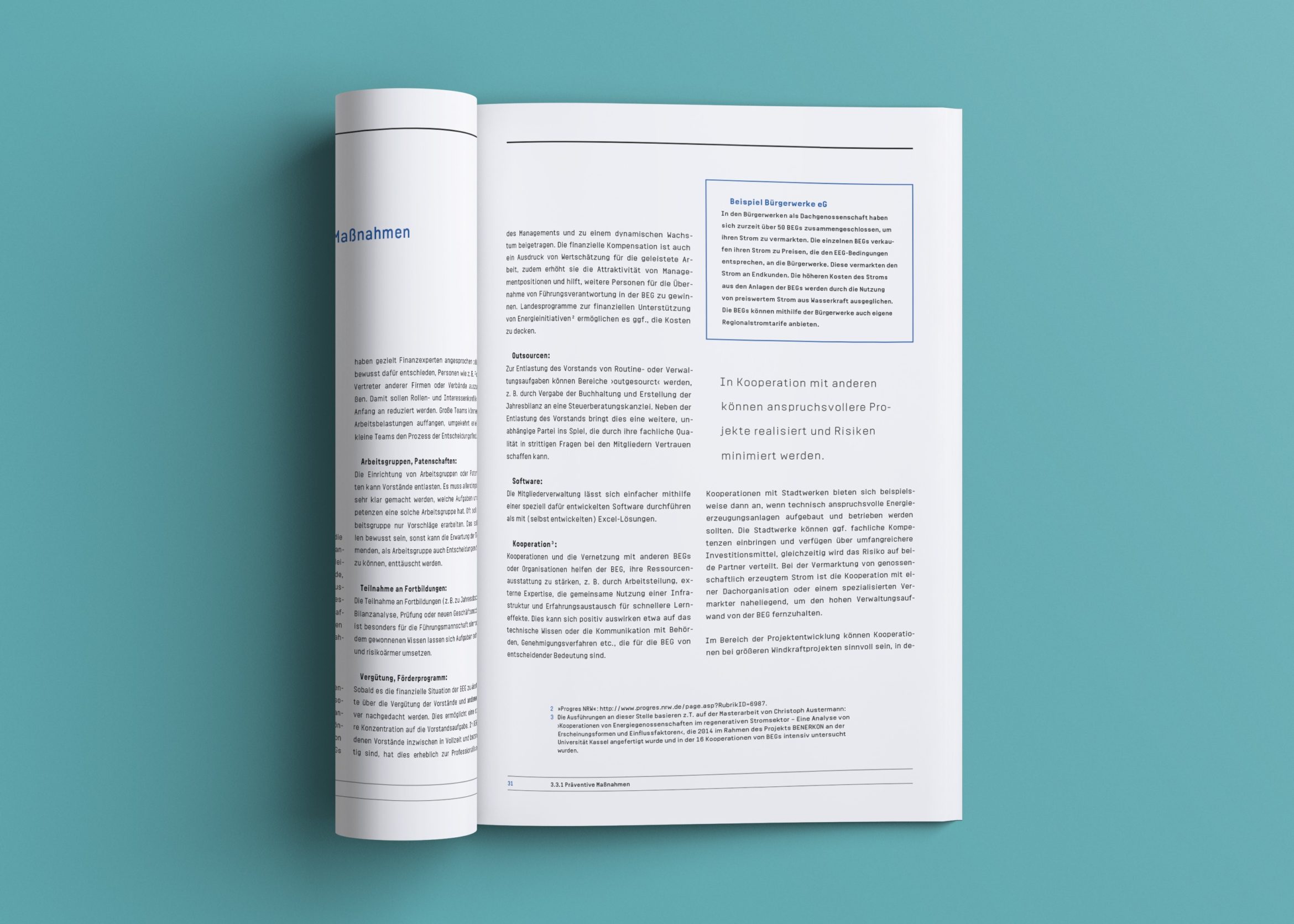 Innenansicht | Broschüre | Editorial Design | Bürgerenergiegenossenschaften | Wirtschaft und Umwelt