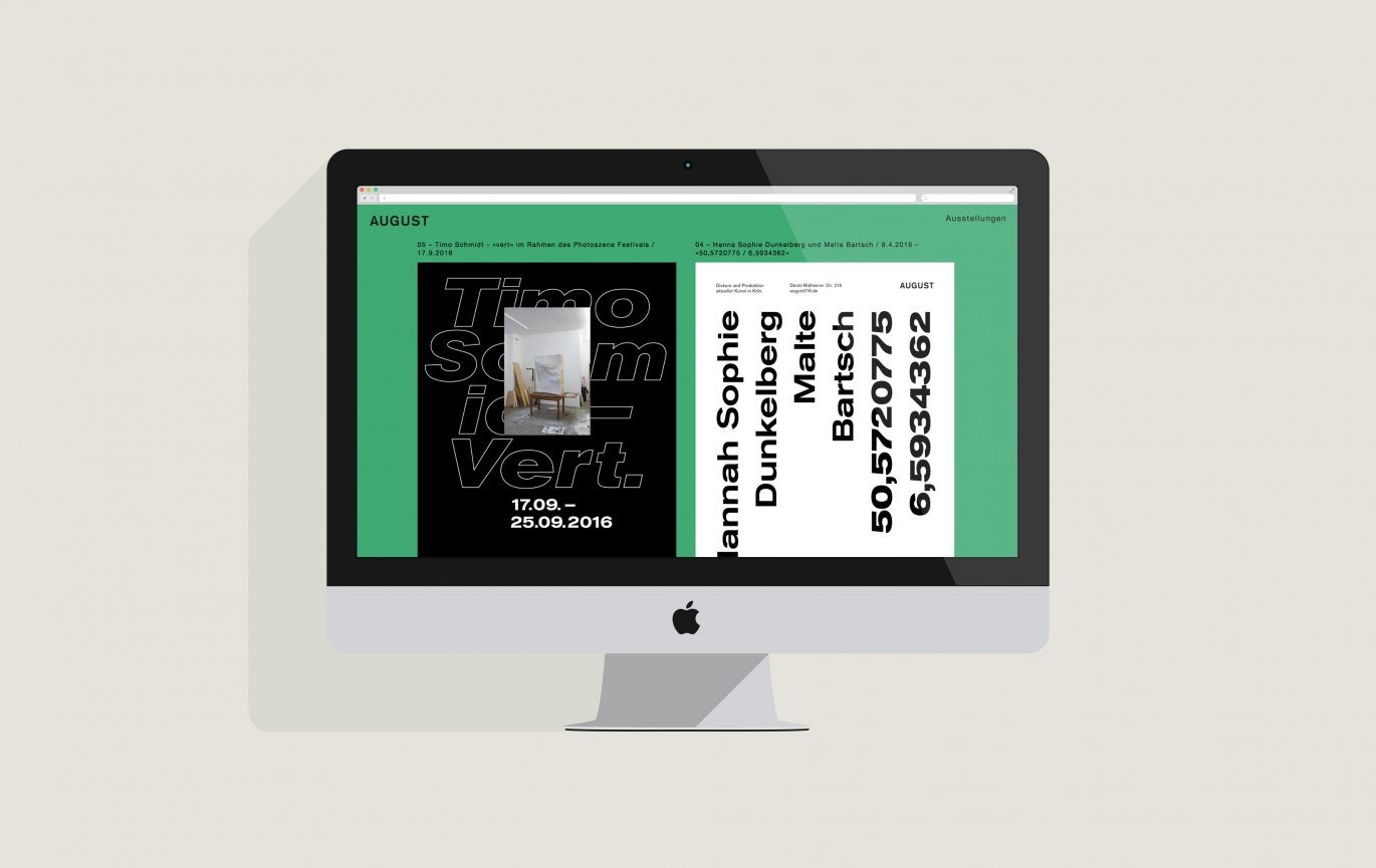 Büro Freiheit – Produzentengalerie August – Desktop Ansicht | Responsive Design | Corporate Design | Gestaltungselement Desktop Ansicht | Responsive Design | Corporate Design | Gestaltungselement