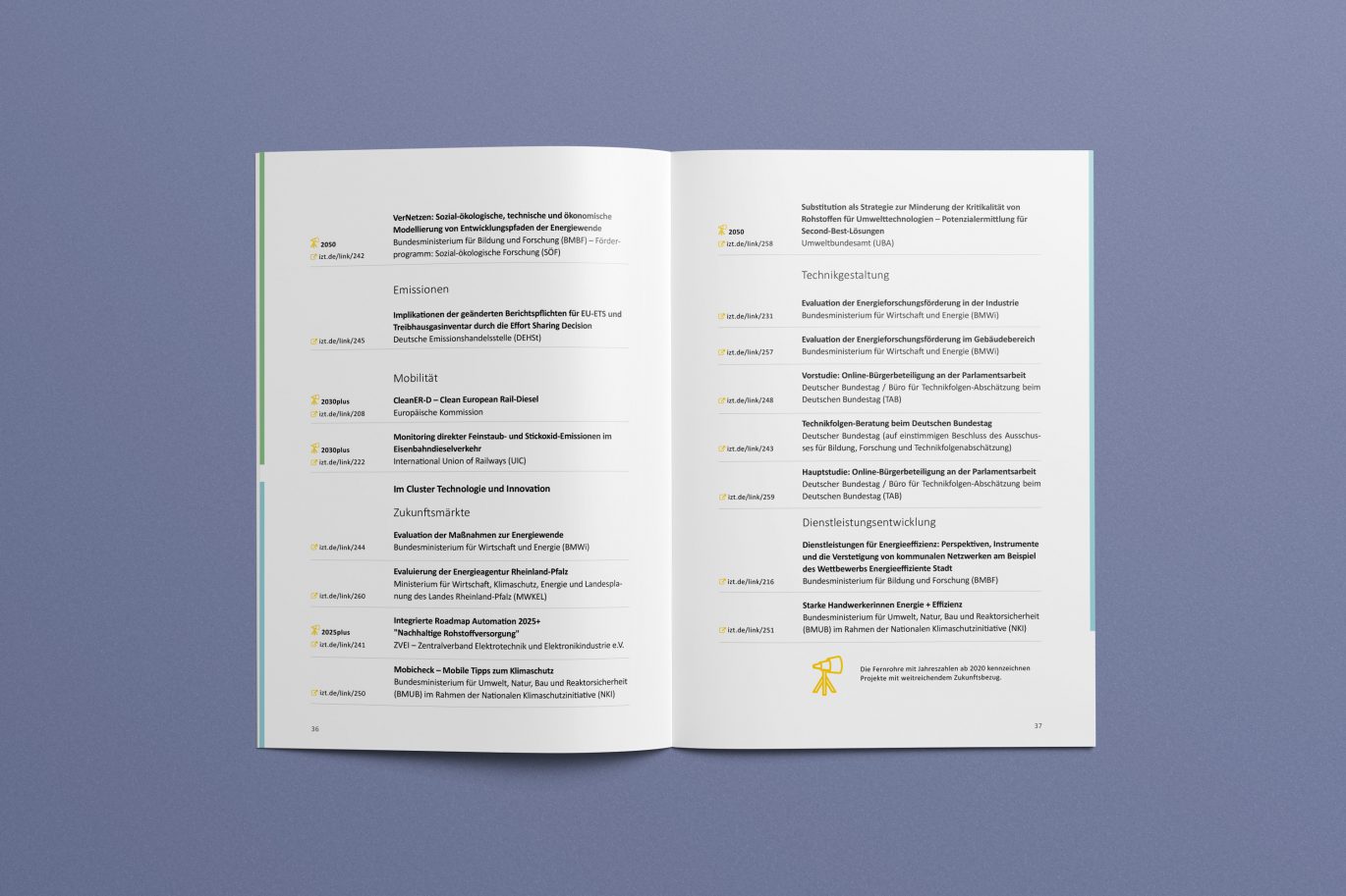 Büro Freiheit – Institut für Zukunftsstudien und Technologiebewertung – Tabelle | Innenseite | Jahresbericht | Corporate Design | Offline Medium Tabelle | Innenseite | Jahresbericht | Corporate Design | Offline Medium