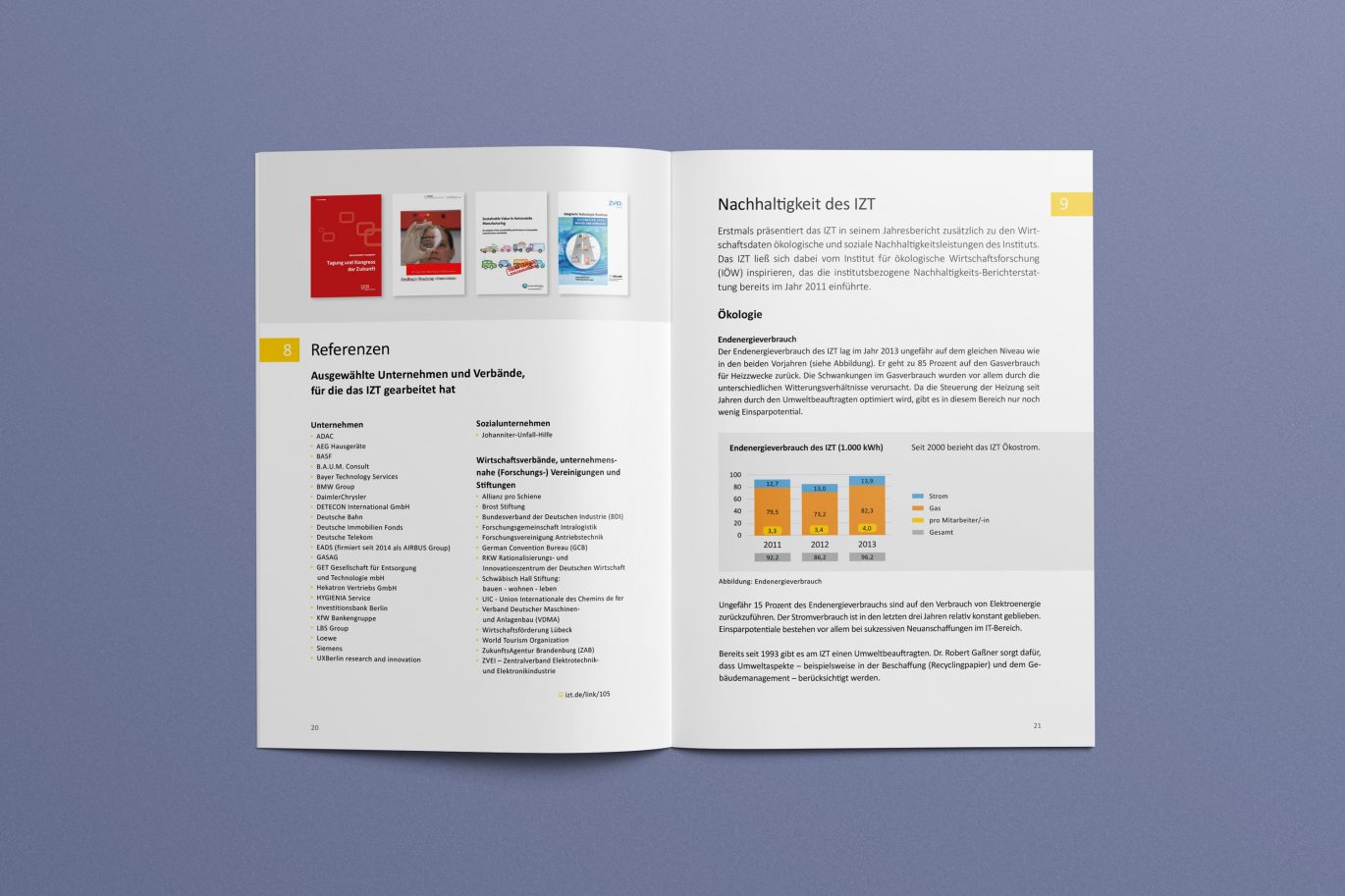 Büro Freiheit – Institut für Zukunftsstudien und Technologiebewertung – Doppelseite | Nachhaltigkeit | Gestaltungsprinzipien | Jahresbericht | Corporate Design | Offline- und Online Medien Doppelseite | Nachhaltigkeit | Gestaltungsprinzipien | Jahresbericht | Corporate Design | Offline- und Online Medien
