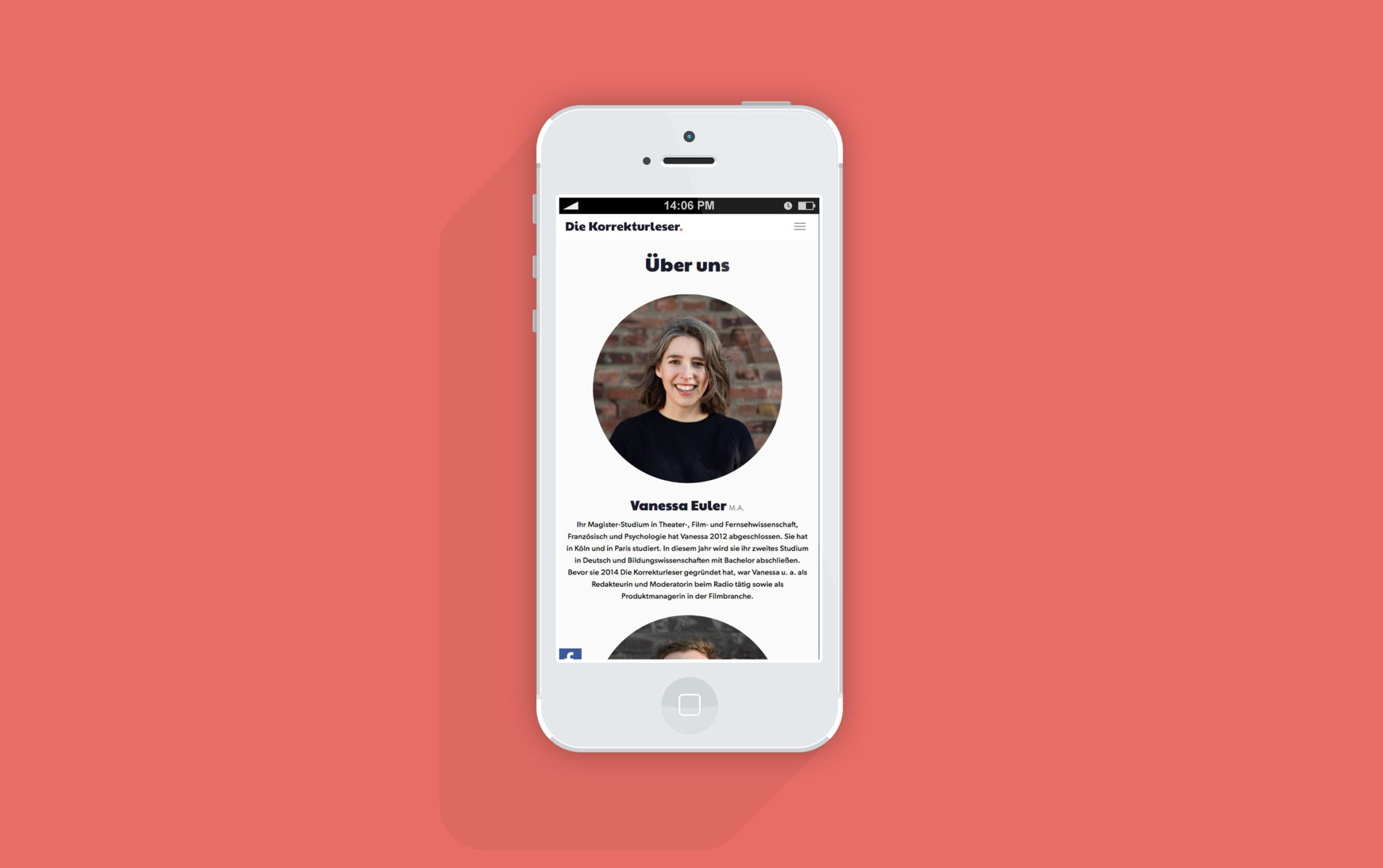 Website Mobil | Porträt | Kontaktseite | Mobile Ansicht | responsive