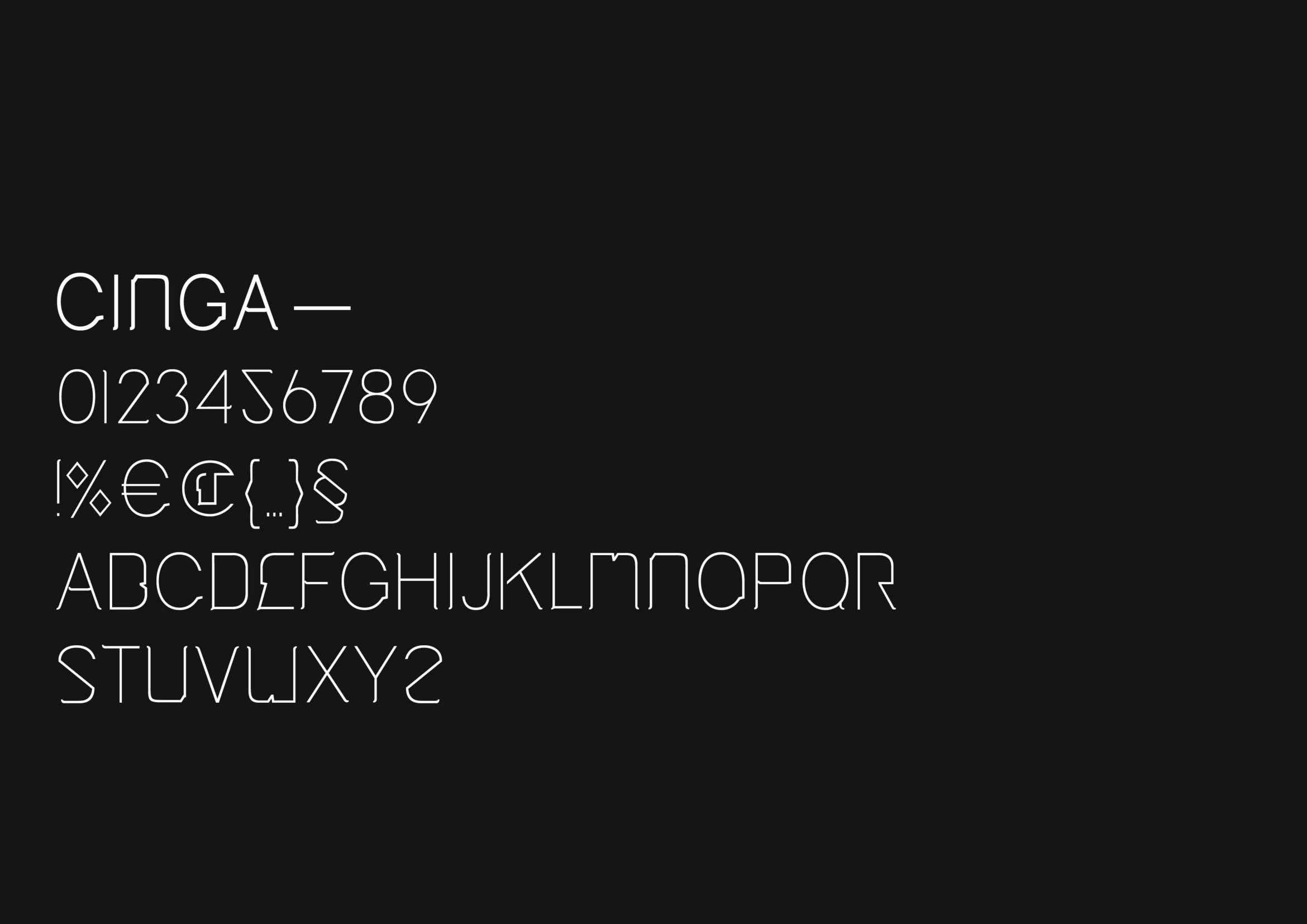Büro Freiheit – Cinga – Schriftgestaltung | Typografie | Übersicht | Alphabet | Ziffern | Sonderzeichen Schriftgestaltung | Typografie | Übersicht | Alphabet | Ziffern | Sonderzeichen